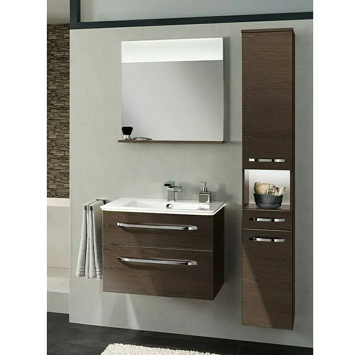 Camargue Star Hochschrank - 30,4 x 32,5 x 181,6 cm, Eiche Maron, Ausführung: Rechts - Stimmungsaufnahme