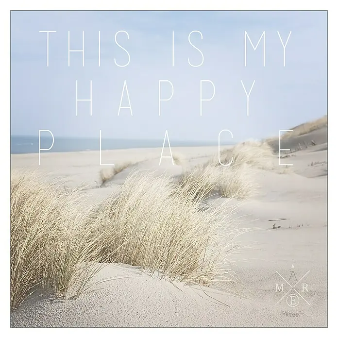ProArt Maritime Glasbild - Happy Place, B x H: 20 x 20 cm - Vorderansicht