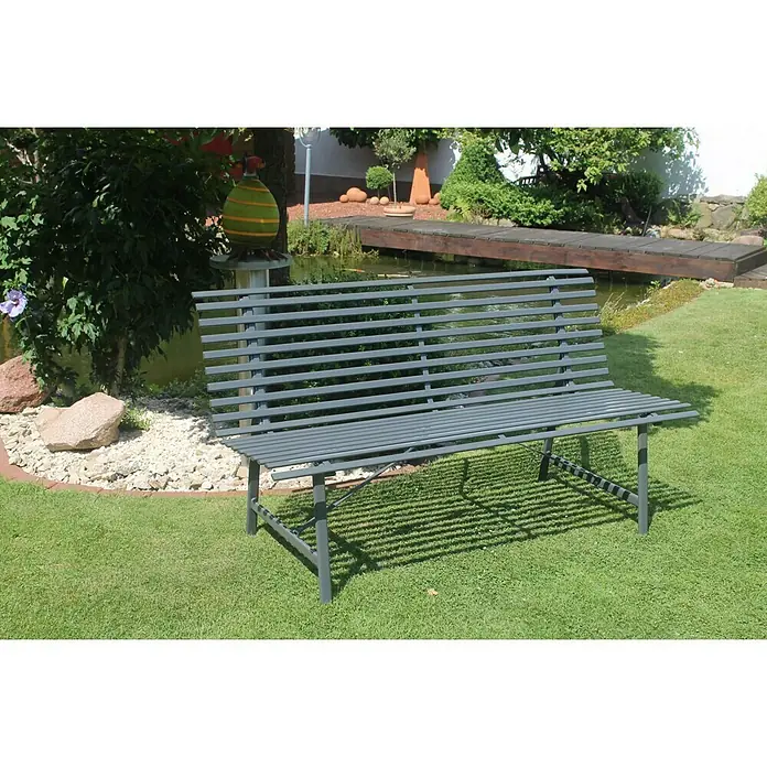 Leco Gartenbank - 150 cm, Stahl, Anthrazit - Stimmungsaufnahme