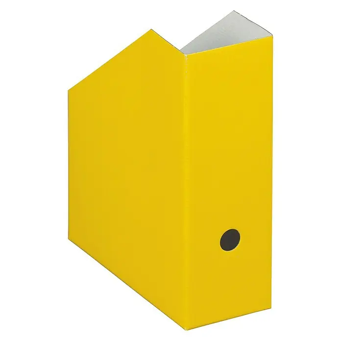 Nips Zeitschriftenbox - L x B x H: 26,5 x 10,5 x 31,5 cm, 5 Stk., Geeignet für: DIN A4, Gelb - Rechte Seitenansicht