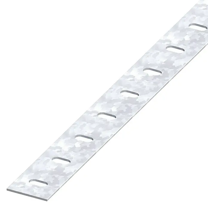 Kantoflex Flachstange - 1.000 x 35,5 mm, Stärke: 1,5 mm, Stahl, Verzinkt, Gelocht - Linke Seitenansicht