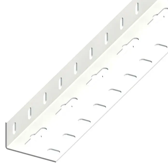 Kantoflex Winkelprofil - 1.000 x 35,5 x 65,6 mm, Stärke: 1,5 mm, Stahl, Weiß, Gelocht - Linke Seitenansicht
