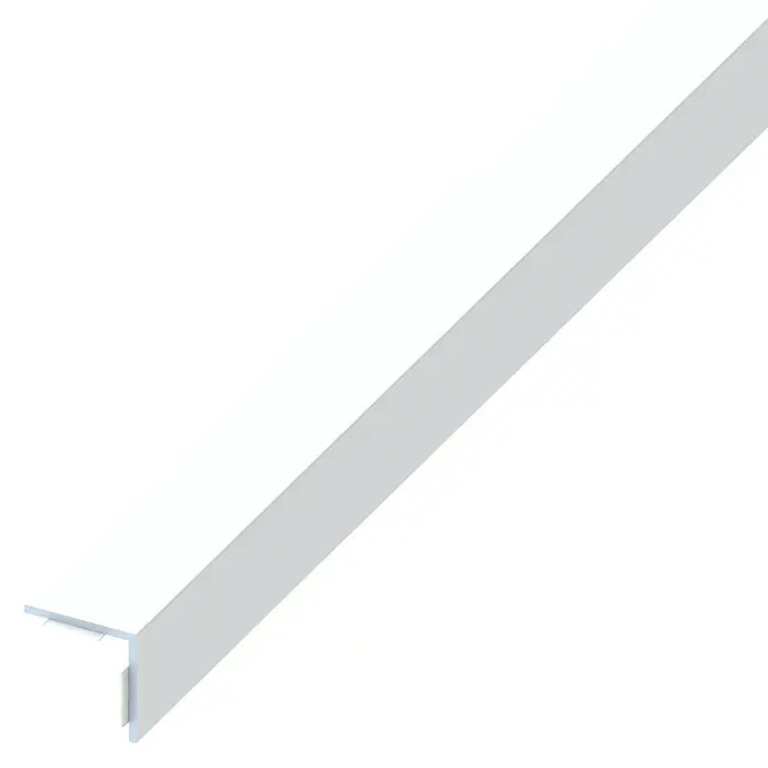 Rubni profil - 1.000 x 20 x 20 mm, Debljina: 1,5 mm, Aluminij, Premazano prahom, Bijele boje - Pogled s lijeve strane