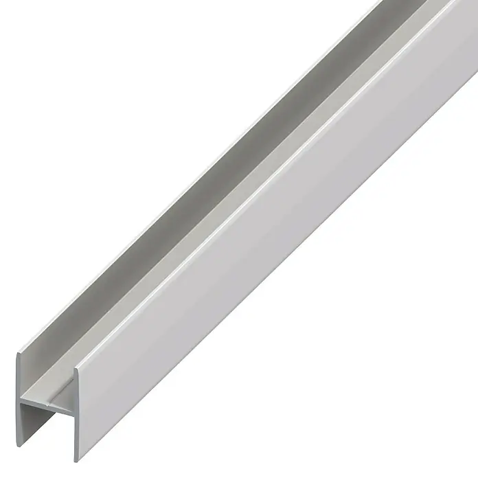H-Profil - 2.000 x 10 x 22 mm, Stärke: 1,5 mm, Aluminium, Eloxiert, Silber - Linke Seitenansicht