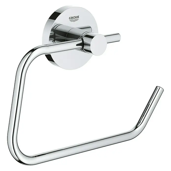 Grohe Essentials Toilettenpapierhalter - Ohne Deckel, Chrom, Glänzend - Vorderansicht
