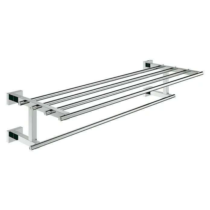 Grohe Essentials Cube Multi-Badetuchhalter - Mit Ablage, Chrom, Glänzend - Vorderansicht