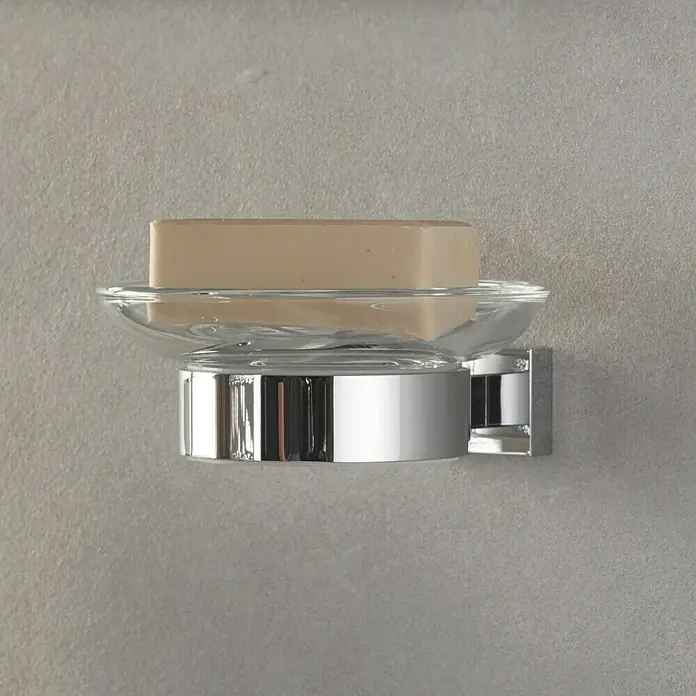 Grohe Essentials Cube Becher- & Seifenhalter - Chrom, Glänzend - Detailaufnahme