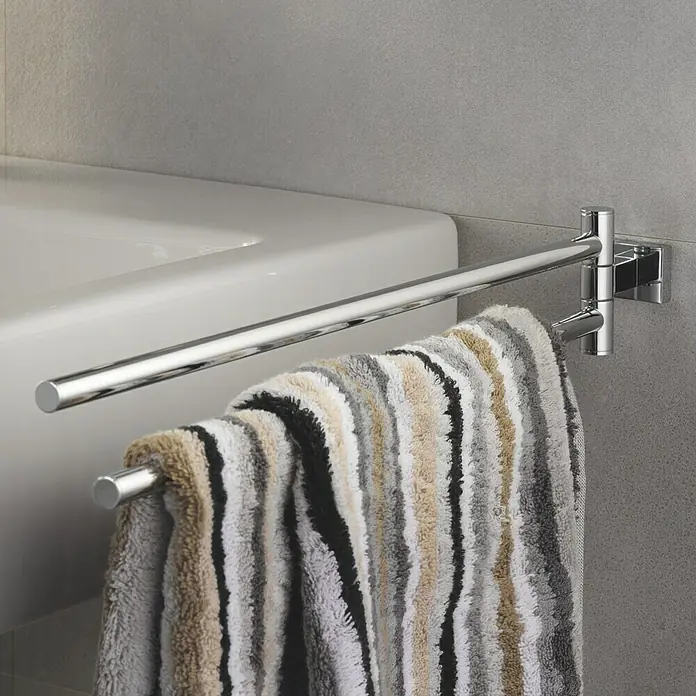 Grohe Essentials Cube Handtuchhalter - 2-armig, Chrom, Glänzend - Detailaufnahme