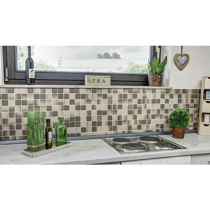 Mosaikfliese Quadrat Mix CD 215 - 30,6 x 30,6 cm, Braun/Beige, Matt - Anwendungsbeispiel