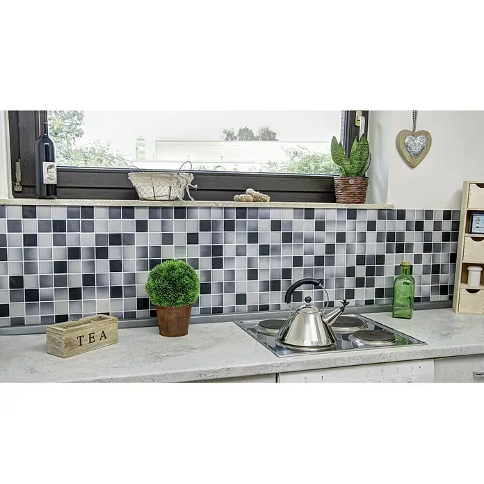 Mosaikfliese Quadrat Mix CD 212 - 30,6 x 30,6 cm, Weiß/Grau, Matt - Anwendungsbeispiel