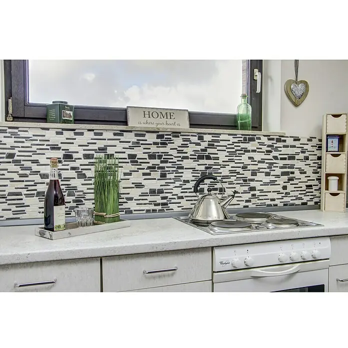 Mosaikfliese Mix MOS BRICK 205 - 30,5 x 30,5 cm, Schwarz, Matt - Anwendungsbeispiel