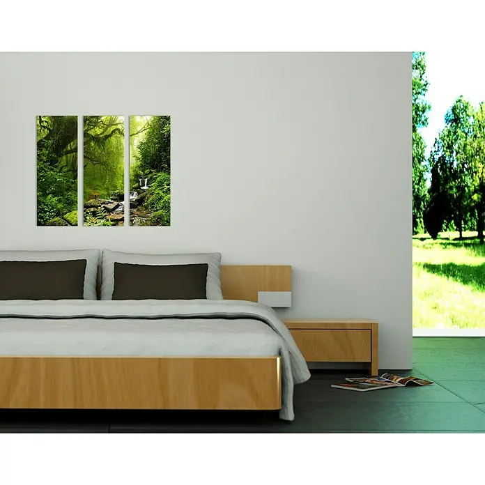 Glasbild - Fairy Tale Forest, B x H: 90 x 80 cm, 3 -tlg. - Stimmungsaufnahme