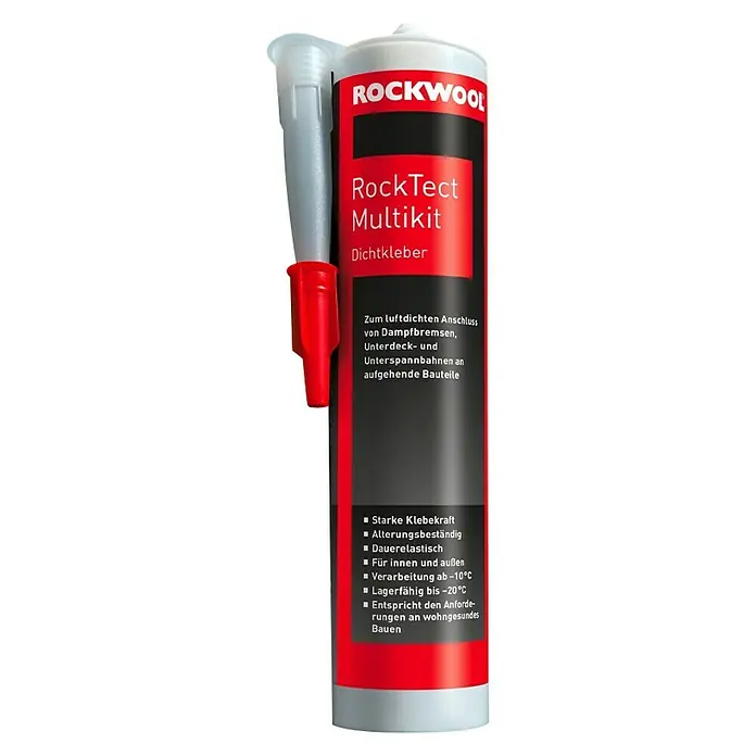 Rockwool RockTect Dichtkleber Multikit - 310 ml, Geeignet für: Anschluss von Dampfbremsen, Unterdeck- und Unterspannbahnen an aufgehende Bauteile