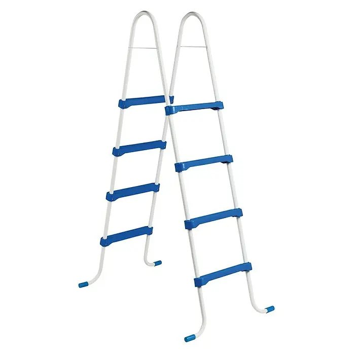 Intex Stahlrohrleiter - Geeignet für: Poolhöhe 120 cm, Anzahl Tritte: 4 Stk. - Vorderansicht
