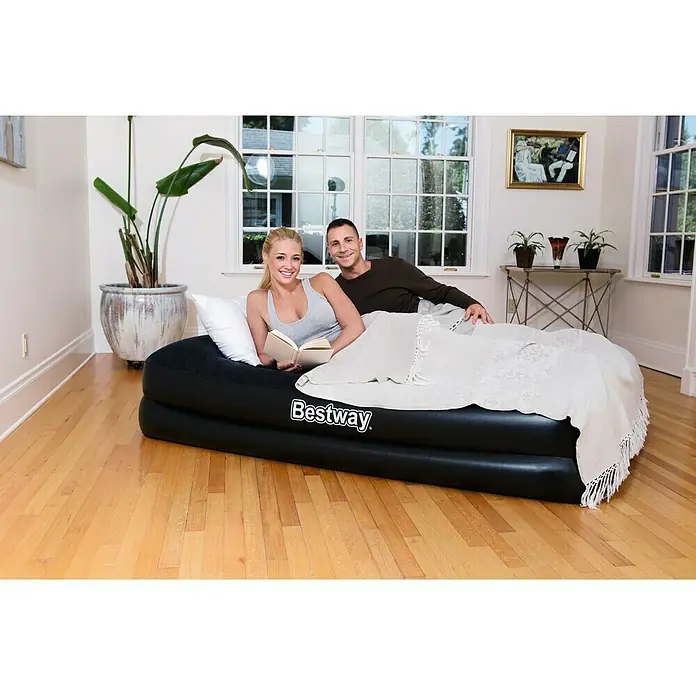 Bestway Luftbett Premium+ - 203 x 152 x 46 cm, Ausstattung: Integrierte Luftpumpe