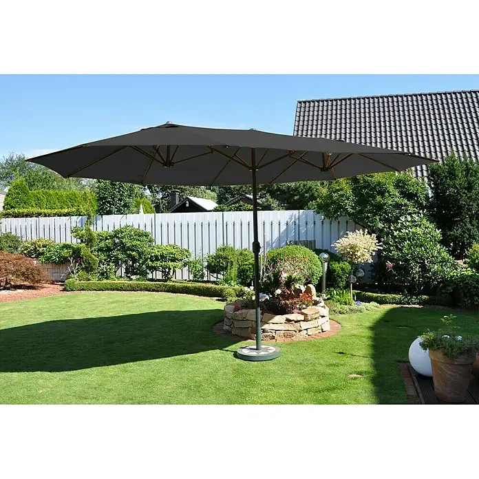 Leco Sonnenschirm Oval - Anthrazit, 460 x 270 cm - Stimmungsaufnahme