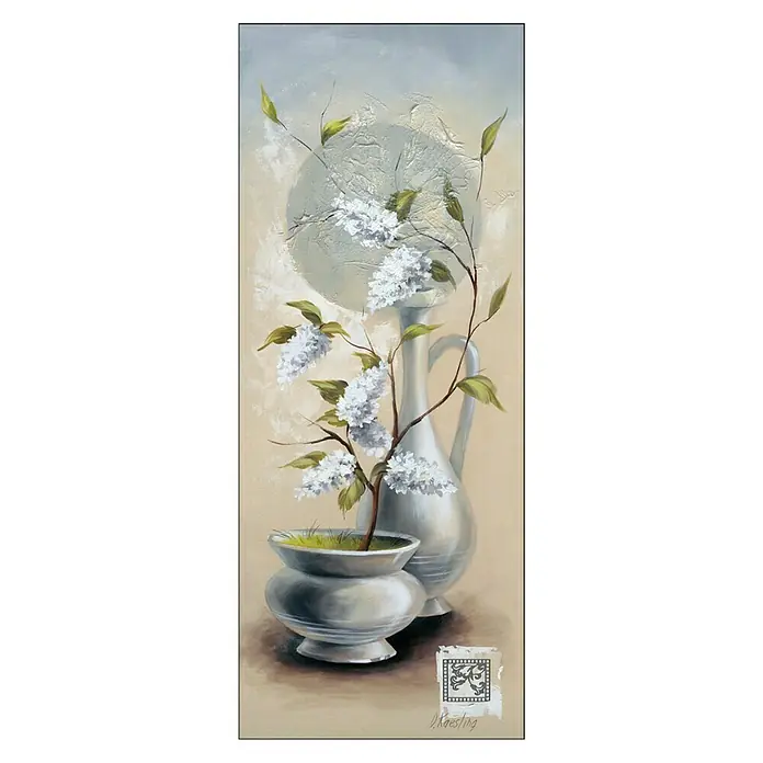 ProArt Leinwandbild Konventionel - Blue Flowery II, B x H: 30 x 80 cm - Vorderansicht