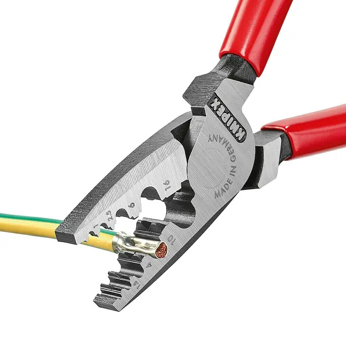 Knipex Crimpzange für Aderendhülsen - 180 mm, Material Griff: Kunststoff überzogen
