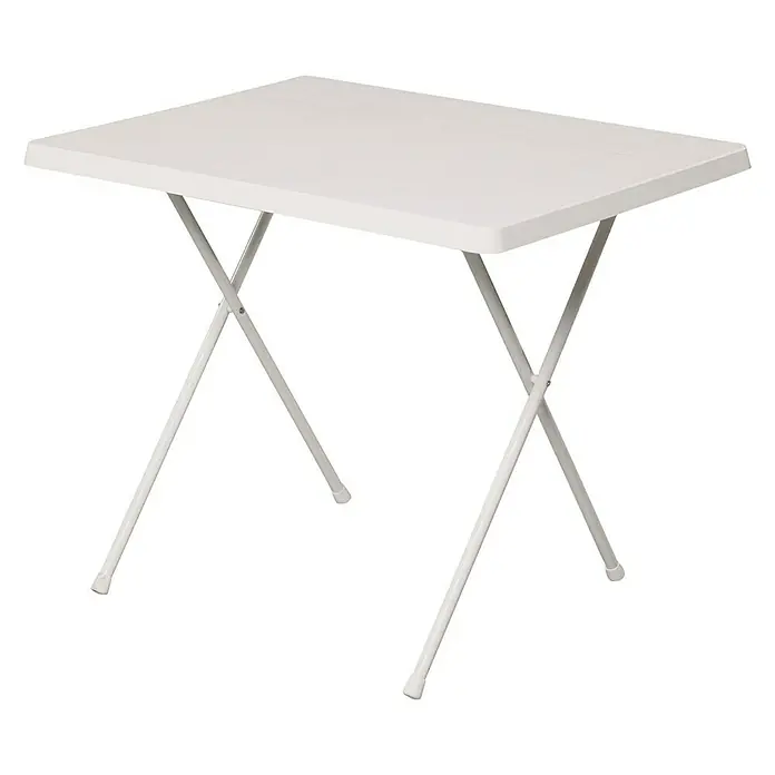 Campingtisch - Weiß, L x B: 60 x 80 cm, Höhenverstellbar