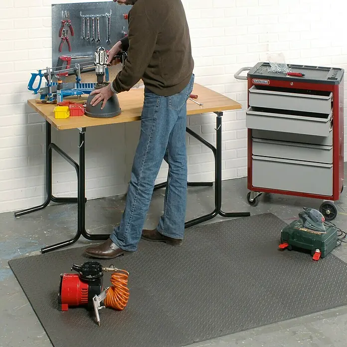 Mottez Universalmatte - Grau, 60 x 60 cm, 6 Stk.