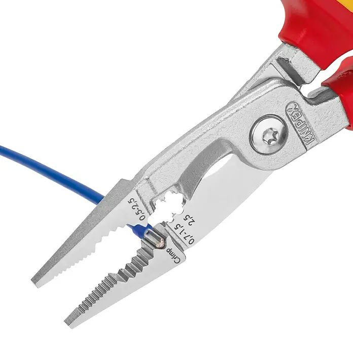 Knipex Elektro-Installationszange - Länge: 200 mm, Material Griff: Mehrkomponenten-Hülle, Verchromt