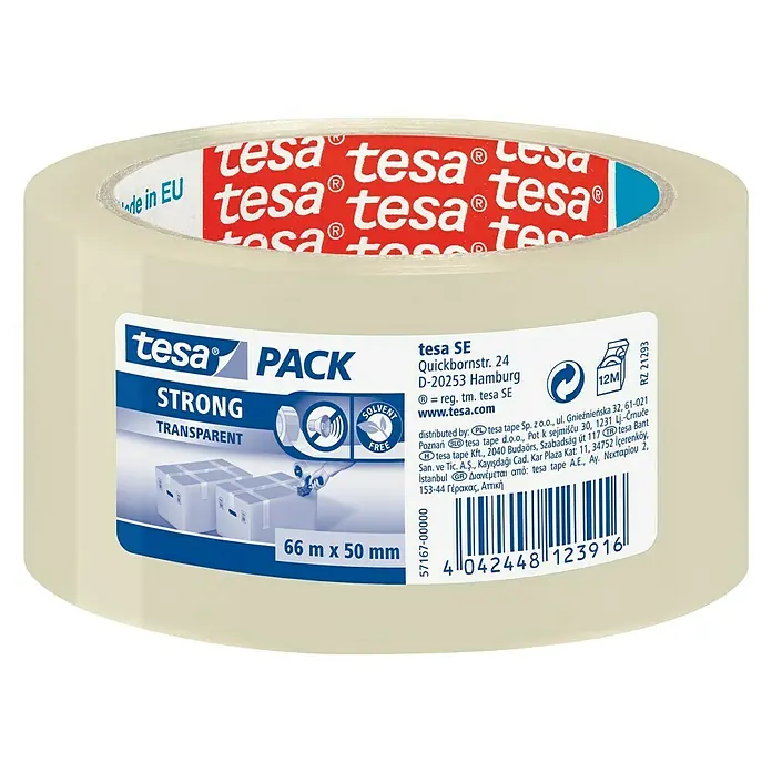 Tesa Packband - Transparent, 66 m x 50 mm