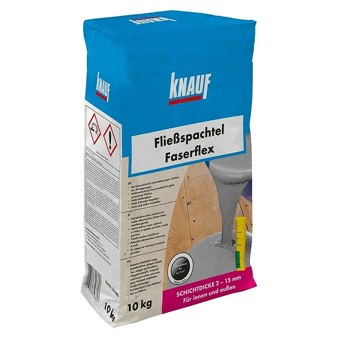 Knauf Fließspachtel Faserflex - 10 kg, Schichtdicke: 2 - 15 mm
