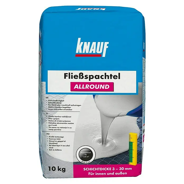 Knauf Fließspachtel Allround - 10 kg, Schichtdicke: 3 - 30 mm