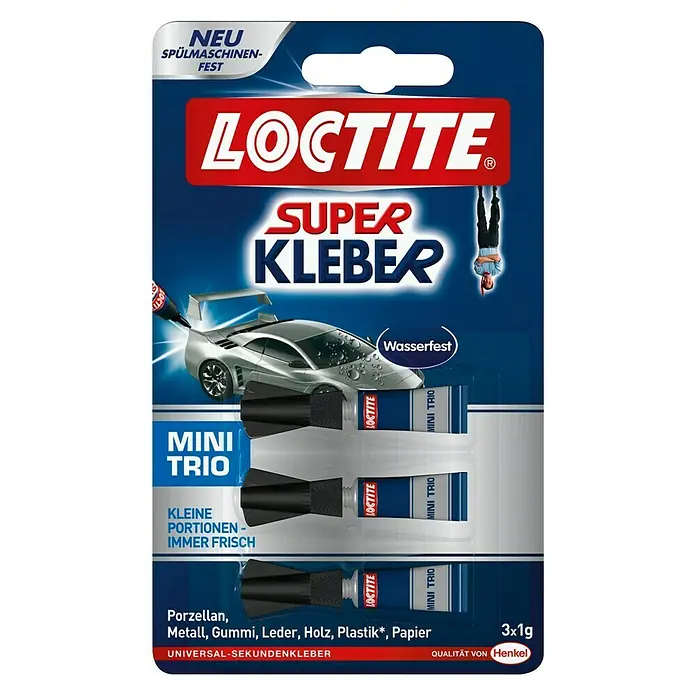 Loctite Sekundenkleber Superkleber Mini Trio - 3 x 1 g
