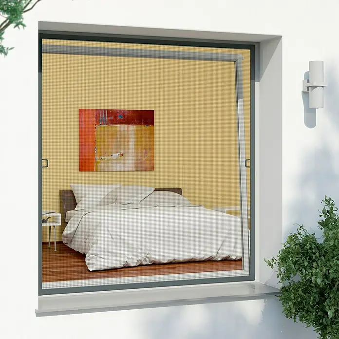 Windhager Rhino Insect Screen Zaštita od insekata za prozore - 100 x 120 cm, Antracit, Opruge za brzu montažu