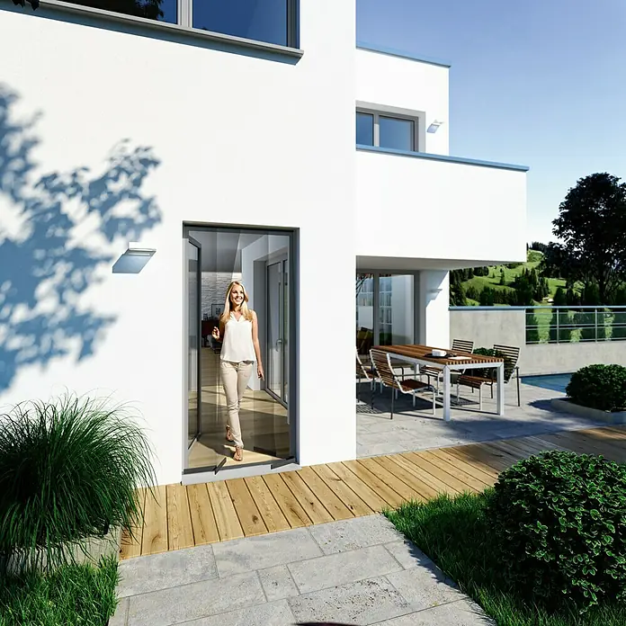 Windhager Insektenschutzvorhang - 0,8 x 220 cm, Anthrazit, Klettbefestigung, Terrassentür