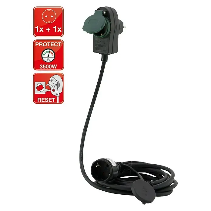 REV Verlängerungskabel Powersplit - Schwarz, 25 m, H05RR-F3G1,5