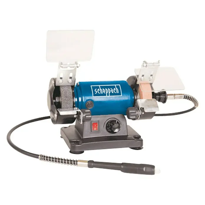 Scheppach Doppelschleifer - 120 W, Drehzahl: 0 - 9.900 U/min, Durchmesser Schleifscheibe: 75 mm