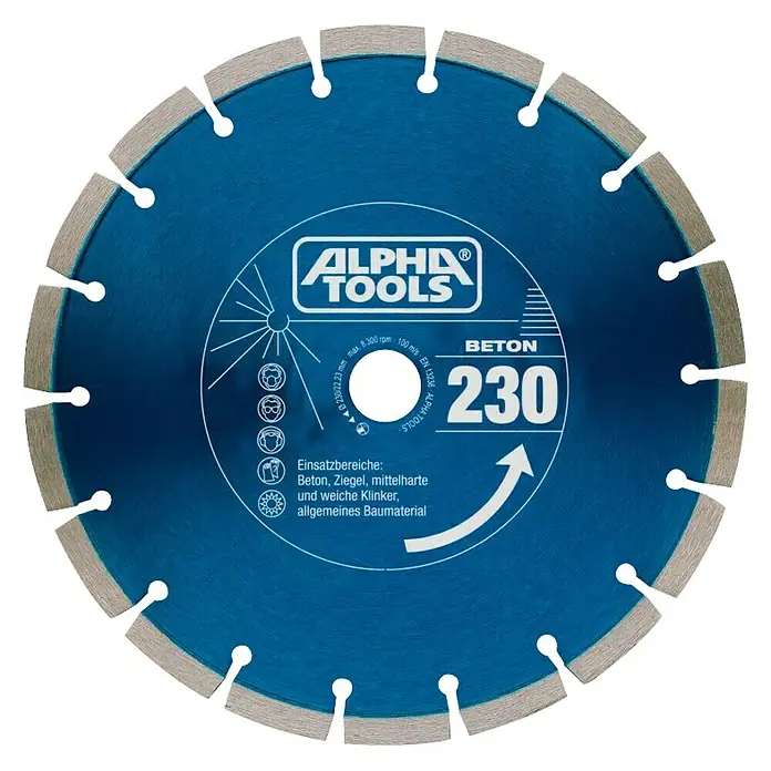 Alpha Tools Diamant-Trennscheiben-Set - Durchmesser Scheibe: 230 mm, Geeignet für: Beton, 2 Stk.