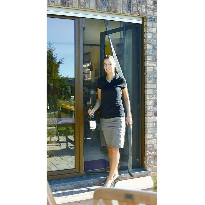 Schellenberg Insektenschutz-Teleskopvorhang - B x H: 70 x 220 cm, Anthrazit, Glasfaserverstärkter Kunststoff (GfK)