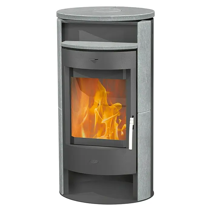 Fireplace Kaminofen Jakarta Speckstein - 6 kW, Raumheizvermögen: 108 m³, Material Abdeckung: Speckstein, Grau