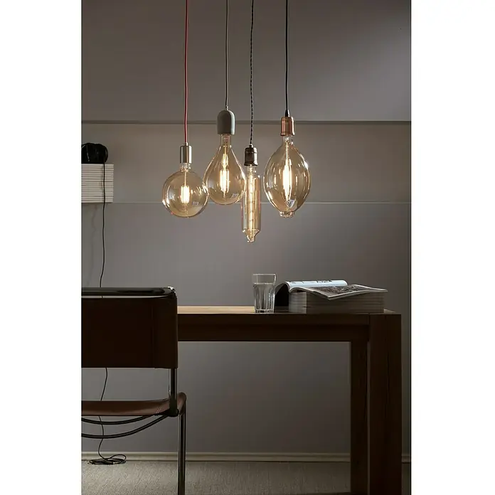 Eglo Pendelleuchte rund Yorth - 60 W, E27, Höhe: 200 cm, Rot