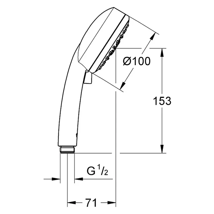 Grohe Handbrause Vitalio Comfort New - Anzahl Funktionen: 4 Stk., Durchmesser: 10 cm, Chrom - Vorderansicht