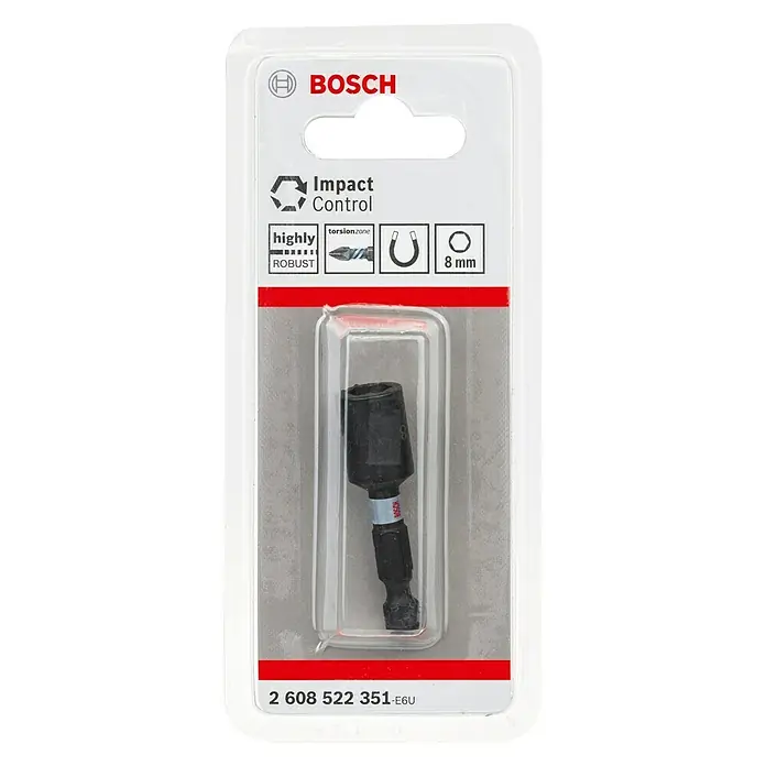 Bosch Umetak za nasadni ključ - Širina ključa: 8 mm, Veličina prihvata: ¼″ vanjski šesterokutni - Pogled sprijeda