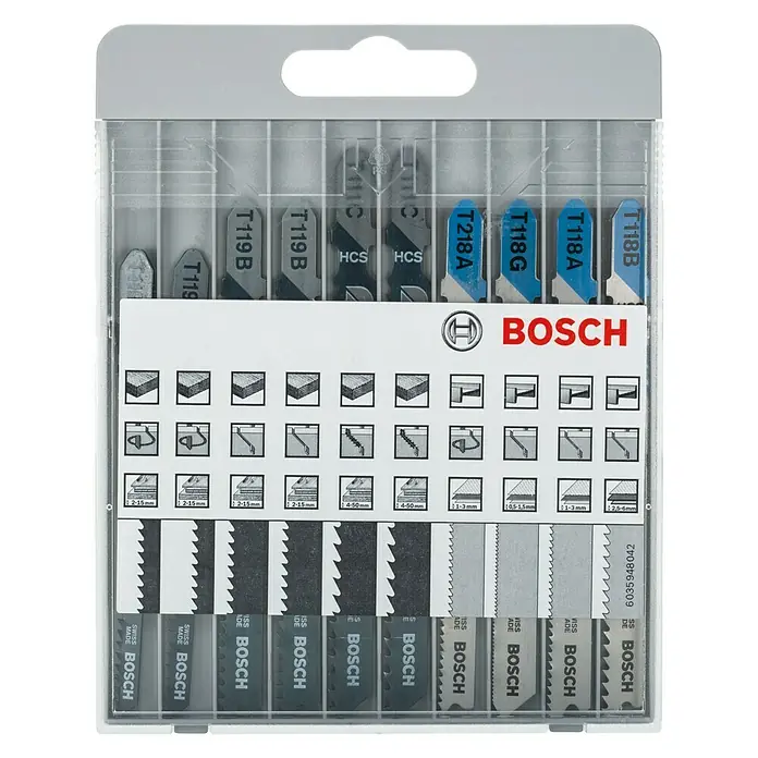 Bosch Professional Stichsägeblatt-Set X-Pro Line - Einsatzbereich: Holz, 10 -tlg. - Vorderansicht