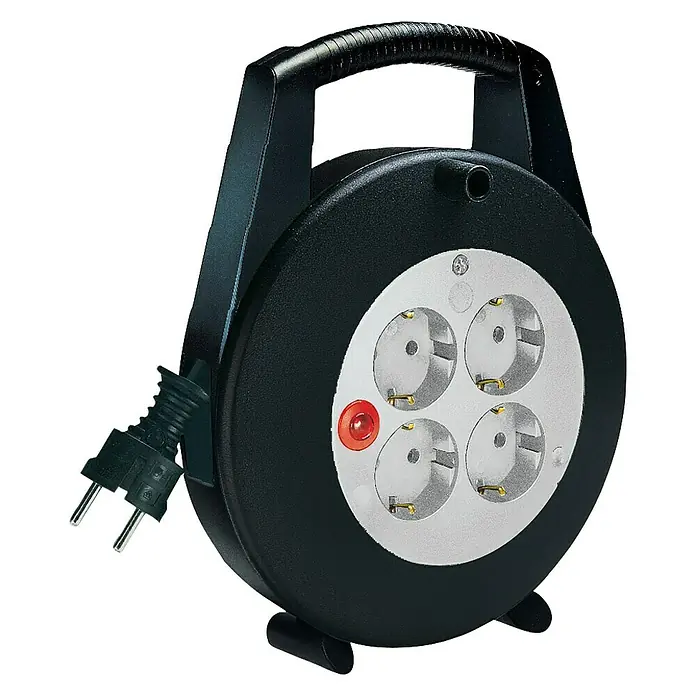 Brennenstuhl Kabelhaspel Vario Line - 4 voudig, 5 m, 16 A, Binnen - Vooraanzicht