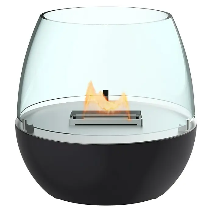Tenderflame Tischfeuer Tulpe 18 - Ø x H: 180 x 180 mm, Füllmenge: 0,3 l, Schwarz - Ansicht von oben