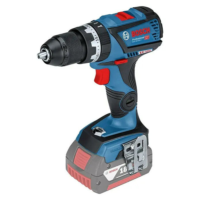 Bosch Professional Akku-Schlagbohrschrauber GSB 18V-60 C - 18 V, Li-Ionen, Ohne Akku, Leerlaufdrehzahl: 0 U/min - 1.900 U/min - Linke Seitenansicht