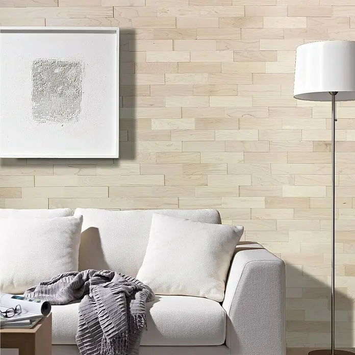 Wodewa Echtholzriemchen Ahorn - 200 x 50 mm, Stärke: 2 mm - 6 mm, Inhalt: 1 m² - Stimmungsaufnahme