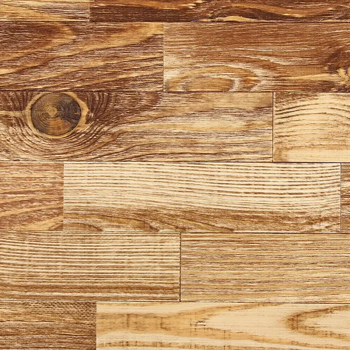 Wodewa Echtholzriemchen Allgäu 002 - Anfallende Länge: 200/400 mm, Breite: 50 mm, Stärke: 4 mm, Inhalt: 1 m² - Detailaufnahme