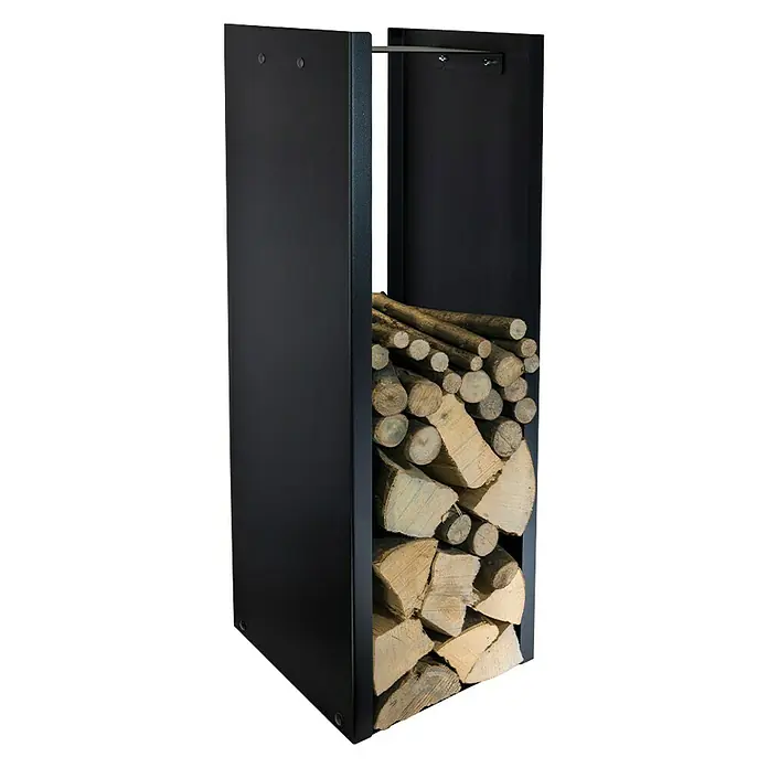 Holzkorb Philipp - 35 x 35 x 110 cm, Stahl, Schwarz
