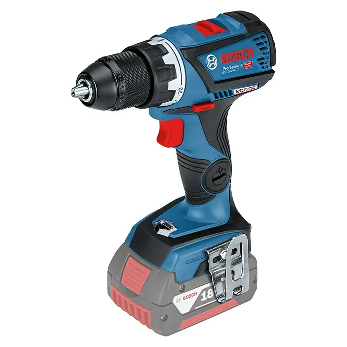 Bosch Professional Akku-Bohrschrauber GSR 18V-60 C - 18 V, Li-Ionen, Ohne Akku, Leerlaufdrehzahl: 0 U/min - 1.900 U/min - Vorderansicht