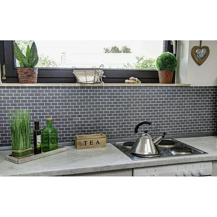 Mosaikfliese Brick Artifical XCM ASMB3 - 30 x 30 cm, Grau, Glänzend - Stimmungsaufnahme