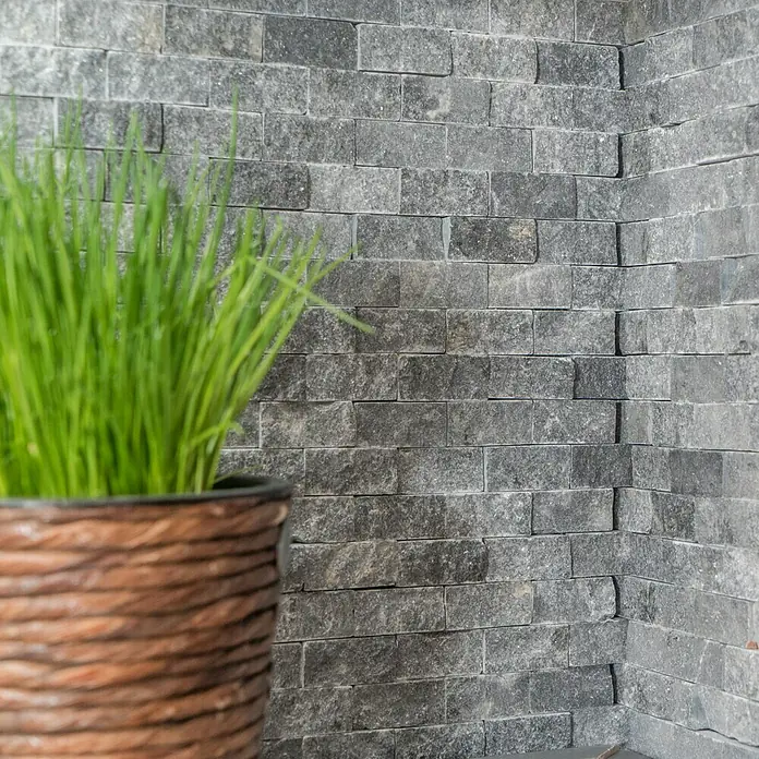 Mosaikfliese Brick Splitface X3D 48196 - 30,5 x 29 cm, Anthrazit, Matt - Detailaufnahme