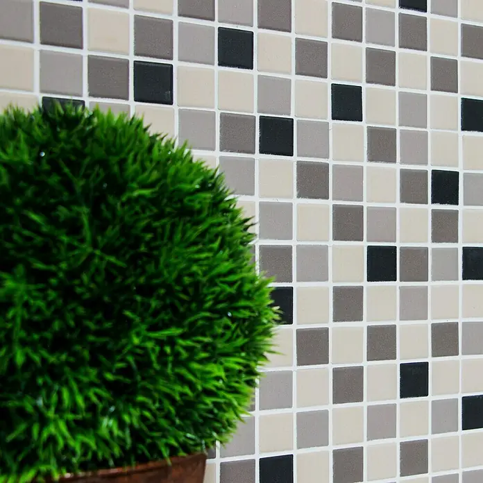 Mosaikfliese Quadrat Mix CU 010 - 32,6 x 30 cm, Beige/Braun, Matt - Detailaufnahme